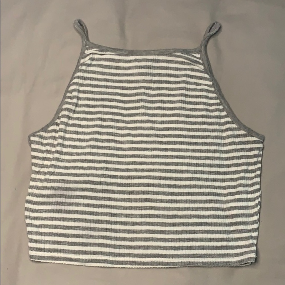 Forever 21 Striped Halter Crop Top